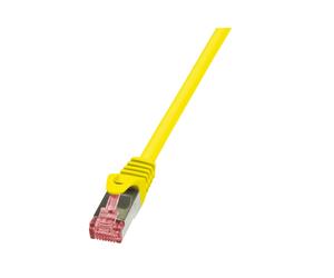 LogiLink CQ2017S Câble Réseau Cat.6 S/FTP (S-STP) 0.25m Jaune, Connecteurs RJ-45 Mâle, Manteau LSZH, ISO/IEC 11801, EN50288, TIA/EIA 568-B.2-1