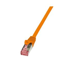 LogiLink CQ2028S Câble Réseau Cat.6 S/FTP 0.5m Orange, Connecteurs RJ-45 Mâle/Mâle, Blindage S-STP, Conducteurs 27/7 AWG, Gaine LSZH