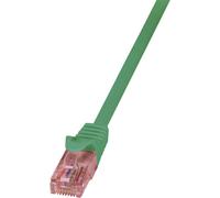 LogiLink CQ2035U RJ45 Câble réseau, câble patch CAT 6 U/UTP 1.00 m vert ignifuge, avec cliquet d'enc