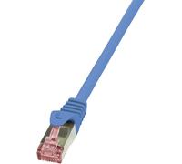 LogiLink CQ2086S RJ45 Câble réseau, câble patch CAT 6 S/FTP 7.50 m bleu ignifuge, avec cliquet dencastrement 1 pc(s)