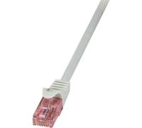 LogiLink CQ2092U RJ45 Câble réseau, câble patch CAT 6 U/UTP 10.00 m gris ignifuge, avec cliquet d'encastrement 1 pc(s)