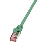 LogiLink CQ2095S RJ45 Câble réseau, câble patch CAT 6 S/FTP 10.00 m vert ignifuge, avec cliquet dencastrement 1 pc(s)