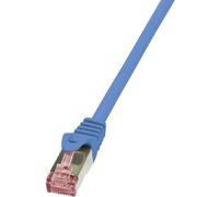 LogiLink CQ2096S RJ45 Câble réseau, câble patch CAT 6 S/FTP 10.00 m bleu ignifuge, avec cliquet d'encastrement 1 pc(s)