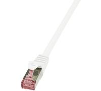 LogiLink CQ2111S RJ45 Câble réseau, câble patch CAT 6 S/FTP 20.00 m blanc ignifuge, avec cliquet dencastrement 1 pc(s)