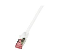 LogiLink CQ2141S : Câble réseau Cat.6 S/FTP (S-STP) 50m, RJ-45 mâle/mâle, contacts cuivre, AWG 27/7, gaine LSZH, blanc, certifié ISO/IEC 11801