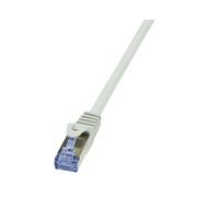 LogiLink CQ3012S : Câble Réseau Cat.6A S/FTP 0.25m, RJ45 Mâle-Mâle, Contacts Cuivre, AWG 26/7, LSZH, Gris, Conforme ISO/IEC 11801