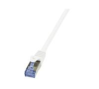 LogiLink CQ3021S : Câble Réseau Cat.6A 10G S/FTP (S-STP) 0.5m, Blanc, Connecteurs RJ-45, Contacts Cuivre, AWG 26/7, LSZH
