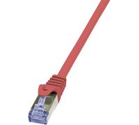 LogiLink CQ3044S RJ45 Câble réseau, câble patch CAT 6a S/FTP 1.50 m rouge ignifuge, avec cliquet d'e