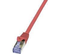 LogiLink CQ3044S RJ45 Câble réseau, câble patch CAT 6a S/FTP 1.50 m rouge ignifuge, avec cliquet dencastrement 1 pc(s)