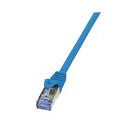 LogiLink CQ3056S : Câble réseau Cat6a S/FTP 2m, RJ-45 mâle/mâle, contacts cuivre, AWG 26/7, gaine LSZH, bleu