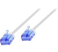 LogiLink CQ3061U RJ45 Câble réseau, câble patch CAT 6a U/UTP 3.00 m blanc extrêmement fin, très flexible, ignifuge, sans halogène