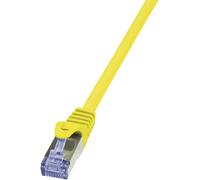 LogiLink CQ3087S RJ45 Câble réseau, câble patch CAT 6a S/FTP 7.50 m jaune ignifuge, avec cliquet d'e