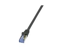 LogiLink CQ4013S : Câble Réseau Cat.7 S/FTP (S-STP) 0.25m Noir, Connecteurs RJ-45 Plaqué Or, Conducteurs AWG 26/7, Gaine LSZH, 600MHz