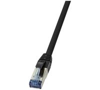 LogiLink CQ6055S RJ45 CAT 6a S/FTP 2.00 m noir blindage par tresse, sans halogène, gaine PUR, résistant aux acides, résistant aux