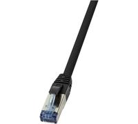 LogiLink CQ6085S RJ45 CAT 6a S/FTP 7.50 m noir blindage par tresse, sans halogène, gaine PUR, résistant aux acides, résistant aux huiles 1 pc(s)