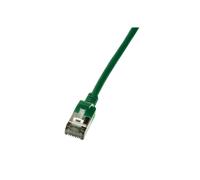 LogiLink CQ9015S Câble Réseau Cat6a U/FTP (STP) Slim Vert 0.3m, Connecteurs RJ-45 Mâle, Conducteurs AWG 32/7, Gaine TPE, Diamètre 3.8mm