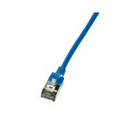 LogiLink CQ9026S Câble Réseau Cat6a U/FTP (STP) 0.5m Bleu, Connecteurs RJ-45 Contacts Or, 10GBase-T, 500 MHz, AWG 32/7