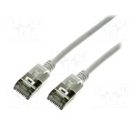 LogiLink CQ9072S : Câble réseau Slim U/FTP Cat6a, 5m, Gris, RJ-45 Mâle/Mâle, Blindage connecteur, TPE, 10 Gigabit Ethernet, AWG 32/7, 500MHz, RoHS, CE, Ø 3.8mm