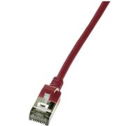 LogiLink CQ9074S RJ45 Câble réseau, câble patch CAT 6a U/FTP 5.00 m rouge extrêmement fin, ignifuge, flexible, feuille de blindage, sans halogène, avec cliquet