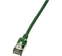 LogiLink CQ9075S RJ45 Câble réseau, câble patch CAT 6a U/FTP 5.00 m vert extrêmement fin, ignifuge, flexible, feuille de blindage, sans halogène, avec cliquet