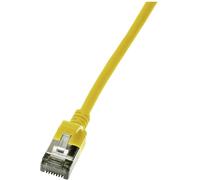 LogiLink CQ9077S RJ45 Câble réseau, câble patch CAT 6a U/FTP 5.00 m jaune extrêmement fin, ignifuge, flexible, feuille de blindage, sans halogène, avec cliquet