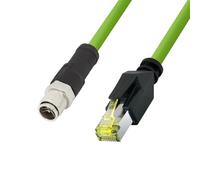 Logilink CQM095S - Câble patch industriel M12 CAT6A PUR, M12 X codé vers RJ45, 10 m
