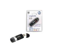 LogiLink CR0007 Lecteur de carte mémoire externe USB 2.0 pour SD/MMC, taux de transfert 480 Mbit/s, alimentation USB, noir
