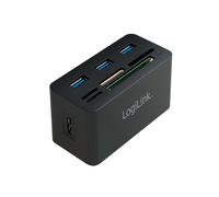 LogiLink CR0042 : Station d'accueil USB 3.2 Gen 1 Type-A, Lecteur CF/MS Duo/MicroSD, Hub USB 2.0/3.2, 85x42x48mm, Câble 1m, Compatible macOS/Linux