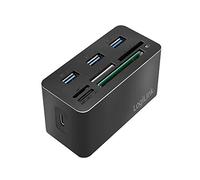 LogiLink CR0046 Lecteur de Cartes USB 3.2 Gen 1 pour Cartes MS/SD/M2/microSD/CF et 3 Ports USB Noir