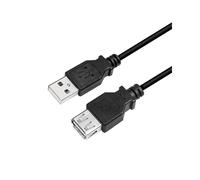 LogiLink CU0010B - Câble USB 2.0 A-A Mâle-Mâle Noir 2m - Débit 480 Mbit/s - AWG 30 - Connecteurs droits - Conditionnement individuel