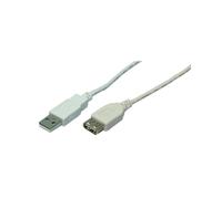 LogiLink CU0011 : Câble USB 2.0, 3m, Connecteur USB-A Mâle vers USB-A Femelle, Gris, Débit Max 480 Mbit/s (0.48 Gbit/s)