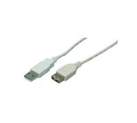 LogiLink CU0012 : Câble USB 2.0 A Mâle / A Femelle Gris - Longueur 0.5m, Débit 480 Mbit/s, Certification UL-2725