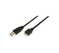 LogiLink CU0027 Câble USB 3.2 Gen 1 (3.1 Gen 1) 3m USB-A vers Micro-USB B Mâle/Mâle, 5 Gbit/s, Noir, Blindage magnétique
