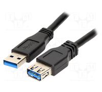 LogiLink - Rallonge de câble USB - USB type A (M) pour USB type A (F) - USB 3.0 - 1 m - moulé - noir