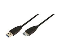 LogiLink 2m USB A - USB A 3.0 F/M câble USB USB 3.2 Gen 1 (3.1 Gen 1) Noir