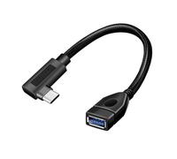 Logilink CU0100 - Câble Adaptateur USB 3.2 (Gen2) 10 Go, Type C (coudé à 90°) vers Type A avec Fonction OTG (on-The-go), 20 cm