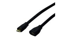 LogiLink Câble USB d'extension CU0120 USB 2.0 Micro-B mâle vers Micro-B femelle 0,50 m Noir