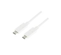LogiLink Câble USB CU0130 USB-C mâle vers USB-C mâle USB 3.2 Gen1 0,5 m Blanc