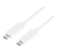 LogiLink Câble USB CU0131 USB-C mâle - USB-C mâle 1 m USB 3.2 Gen1 (USB 3.0) Blanc
