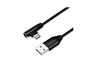 LogiLink CU0142 Câble USB 2.0 Noir - 0.3m, Connecteur USB-A vers Micro-USB B, Débit max 480 Mbit/s, Courant de sortie 3A