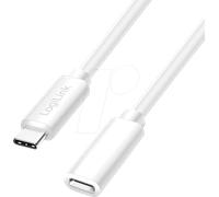 LogiLink Câble USB-C USB 2.0 USB-C® mâle, USB-C® femelle 1.00 m blanc CU0220