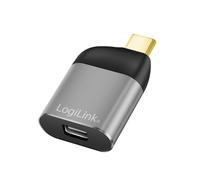 LogiLink CUA0205 Adaptateur USB Type-C Mâle vers Mini DisplayPort Femelle, contacts Or, résolution 7680x4320 60Hz, boîtier Aluminium, Noir/Gris
