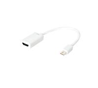 LogiLink CV0036B Adaptateur Mini DisplayPort mâle vers HDMI Type A femelle, câble 0.15m, résolution 3840x2160, taux 3 Gbit/s, blanc