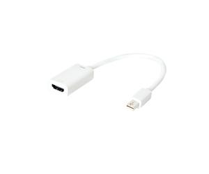 LogiLink CV0036B Adaptateur Mini DisplayPort mâle vers HDMI Type A femelle, câble 0.15m, résolution 3840x2160, taux 3 Gbit/s, blanc