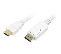LogiLink Câble DisplayPort vers HDMI CV0055 2 m Blanc