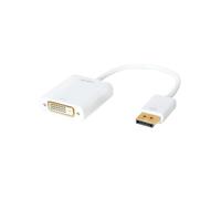 LogiLink CV0058B Adaptateur Vidéo DisplayPort Mâle vers DVI Femelle 0.15m, Résolution 1920x1080, Taux de Transfert 2.25 Gbit/s, Blanc, RoHS