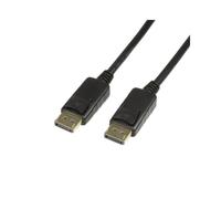 LogiLink CV0074 : Câble DisplayPort Mâle/Mâle 5m, Noir, Résolution 4096x2160, Contacts Plaqué Or, AWG 30, Code SH 84733080