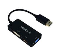 LogiLink CV0109 Adaptateur DisplayPort vers DVI/HDMI/VGA 4K Noir