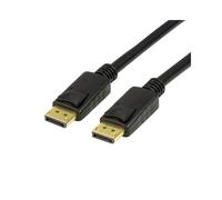 LogiLink CV0119 Câble DisplayPort 1.4 M/M 1m Noir, Contacts Or, Transfert 32.4 Gbit/s, Conforme RoHS/CE, Connecteurs Verrouillables