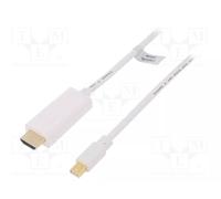 LogiLink Câble Mini DisplayPort - HDMI, 4K, 3,0 m, blanc